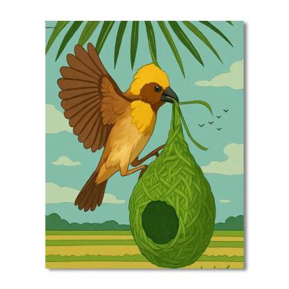 Sky Loom Weaver Birds paint by color