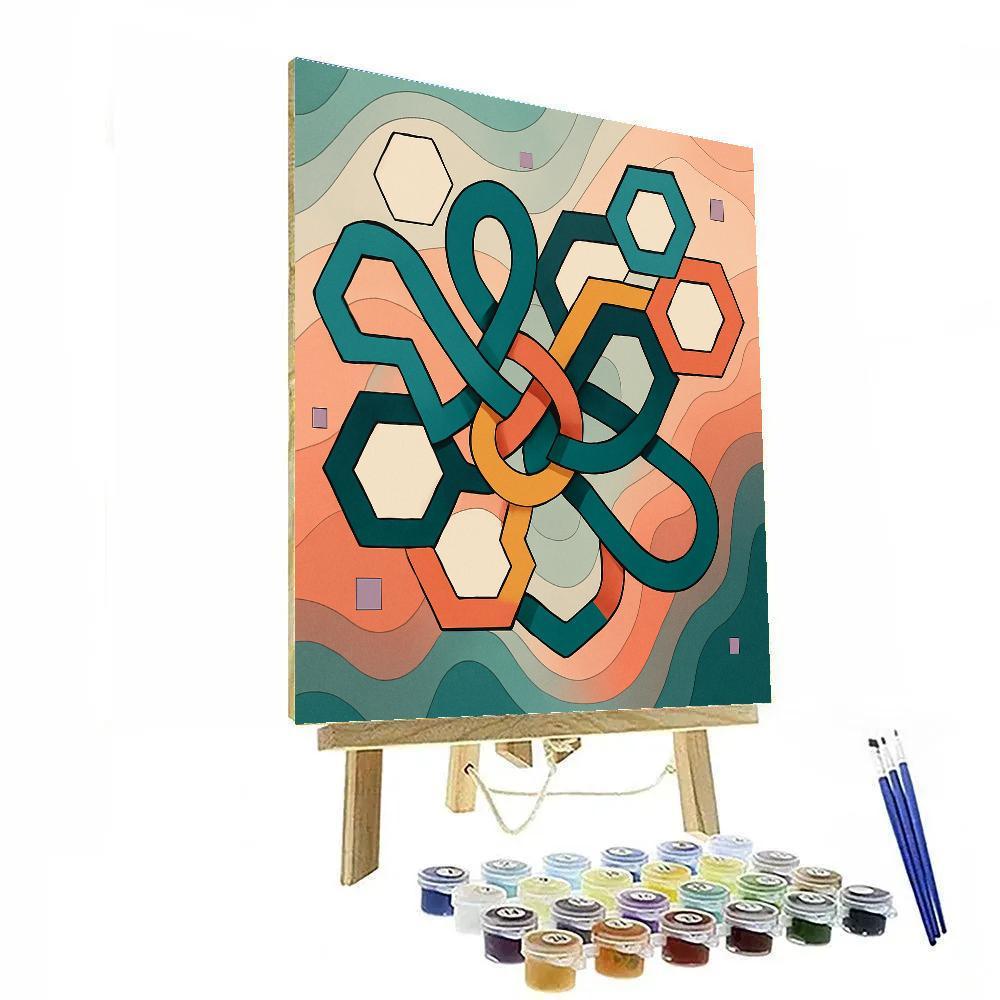 Lattice Mirage In Abstract Motion paint by number