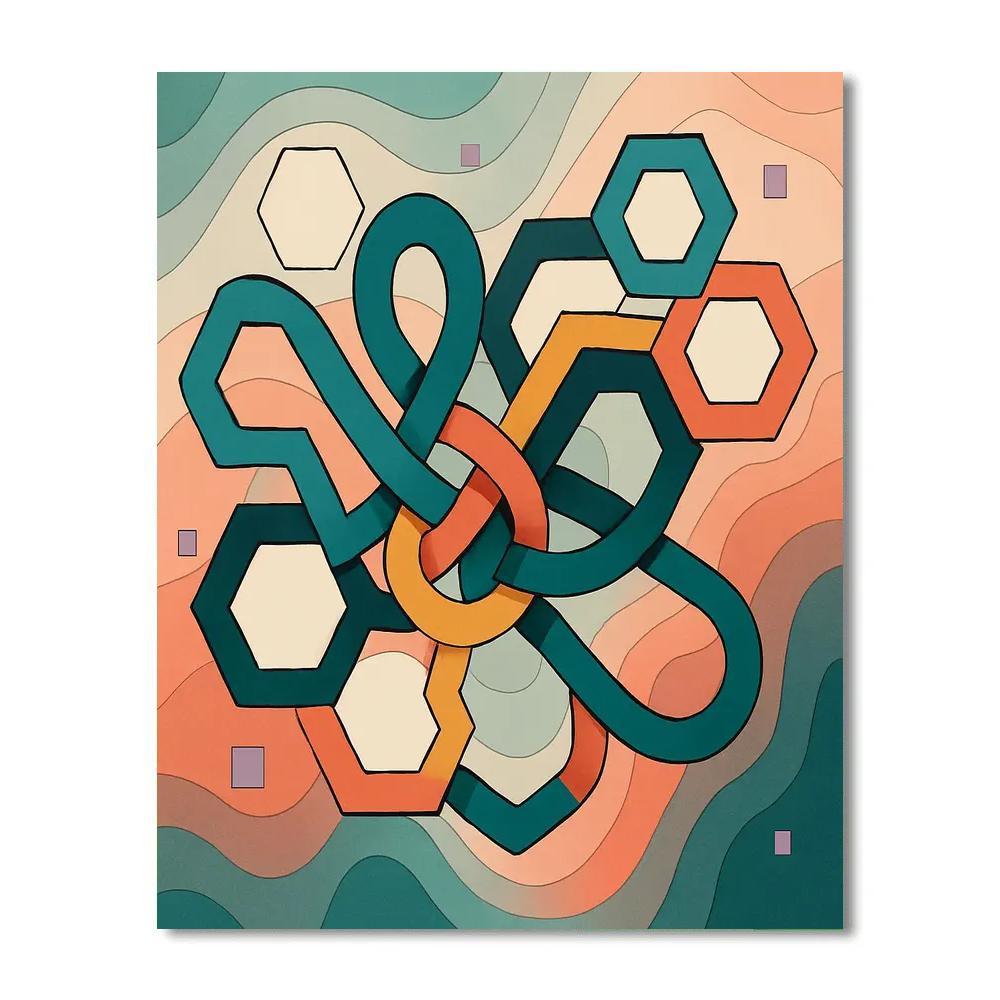 Lattice Mirage In Abstract Motion paint by number