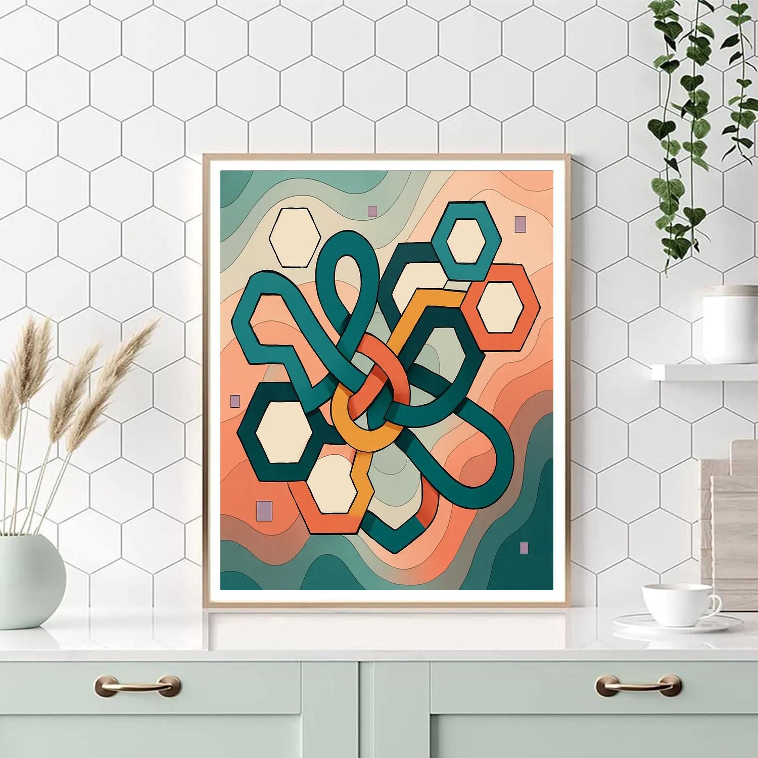 Lattice Mirage In Abstract Motion paint by number