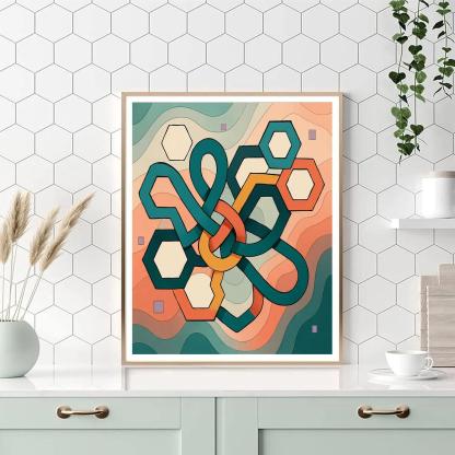 Lattice Mirage In Abstract Motion paint by number