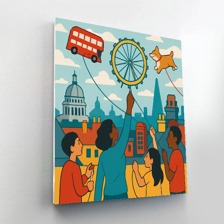 Rooftop Kites Over London Paint by numbers kits