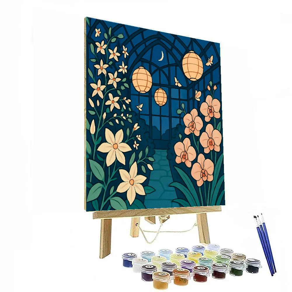 Lanternlit Floral Conservatory Painting by numbers kit