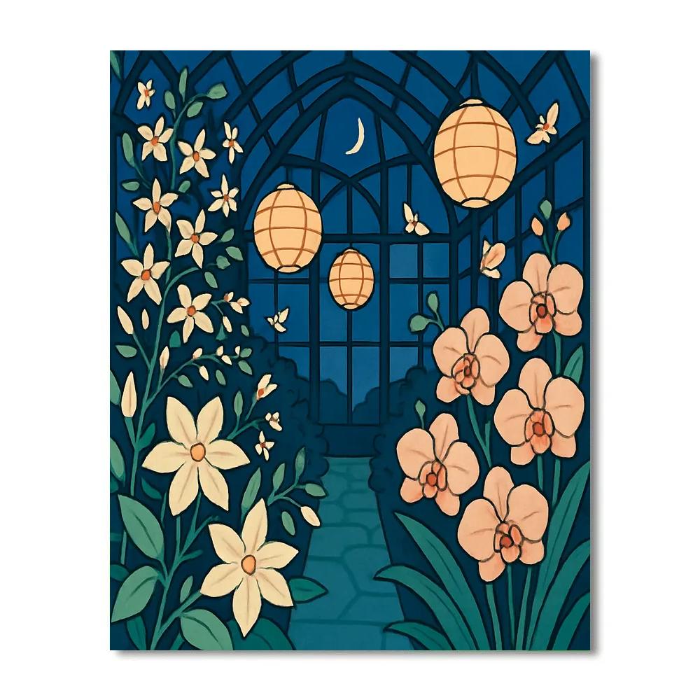 Lanternlit Floral Conservatory Painting by numbers kit