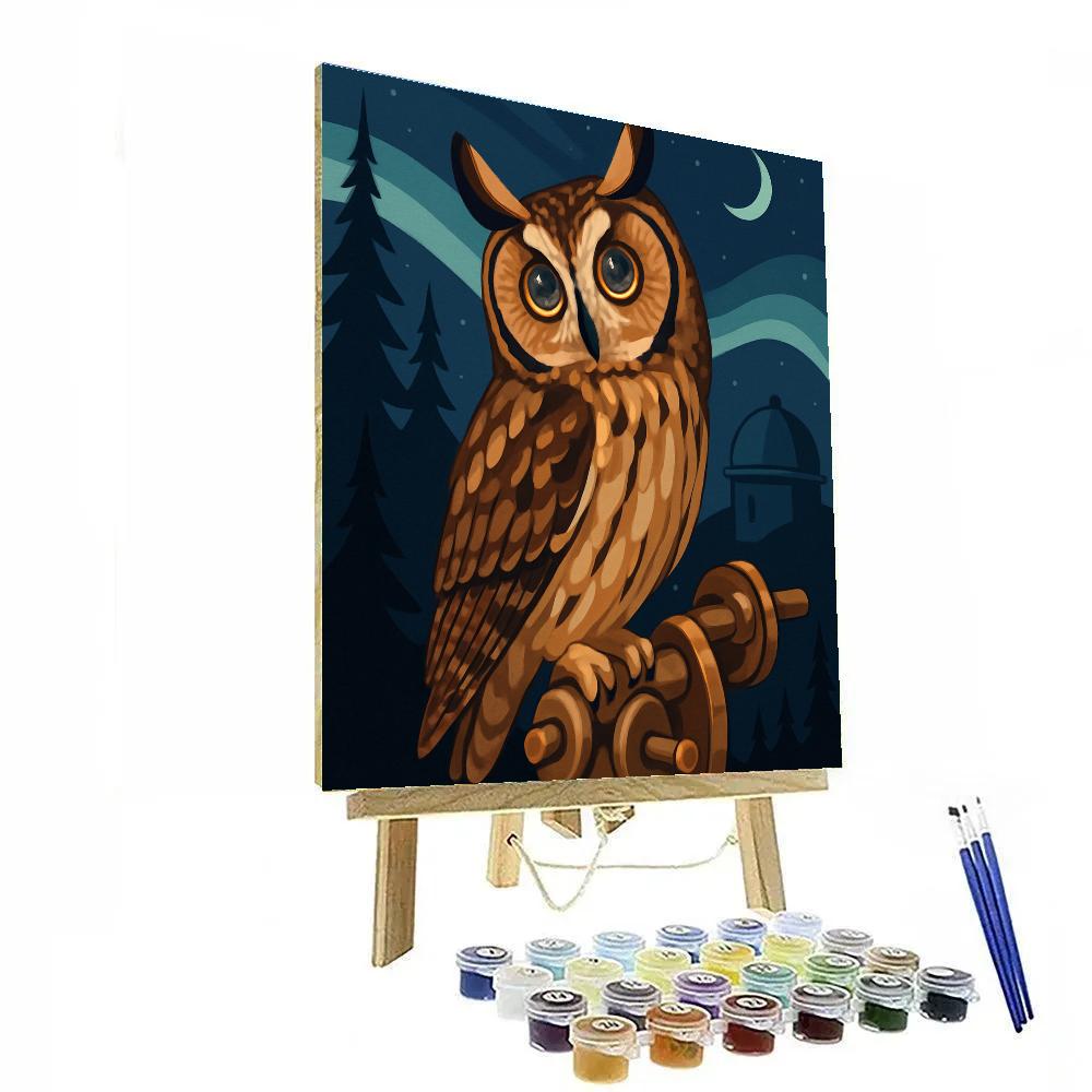 Clockwork Observatory Owl Painting by numbers kit