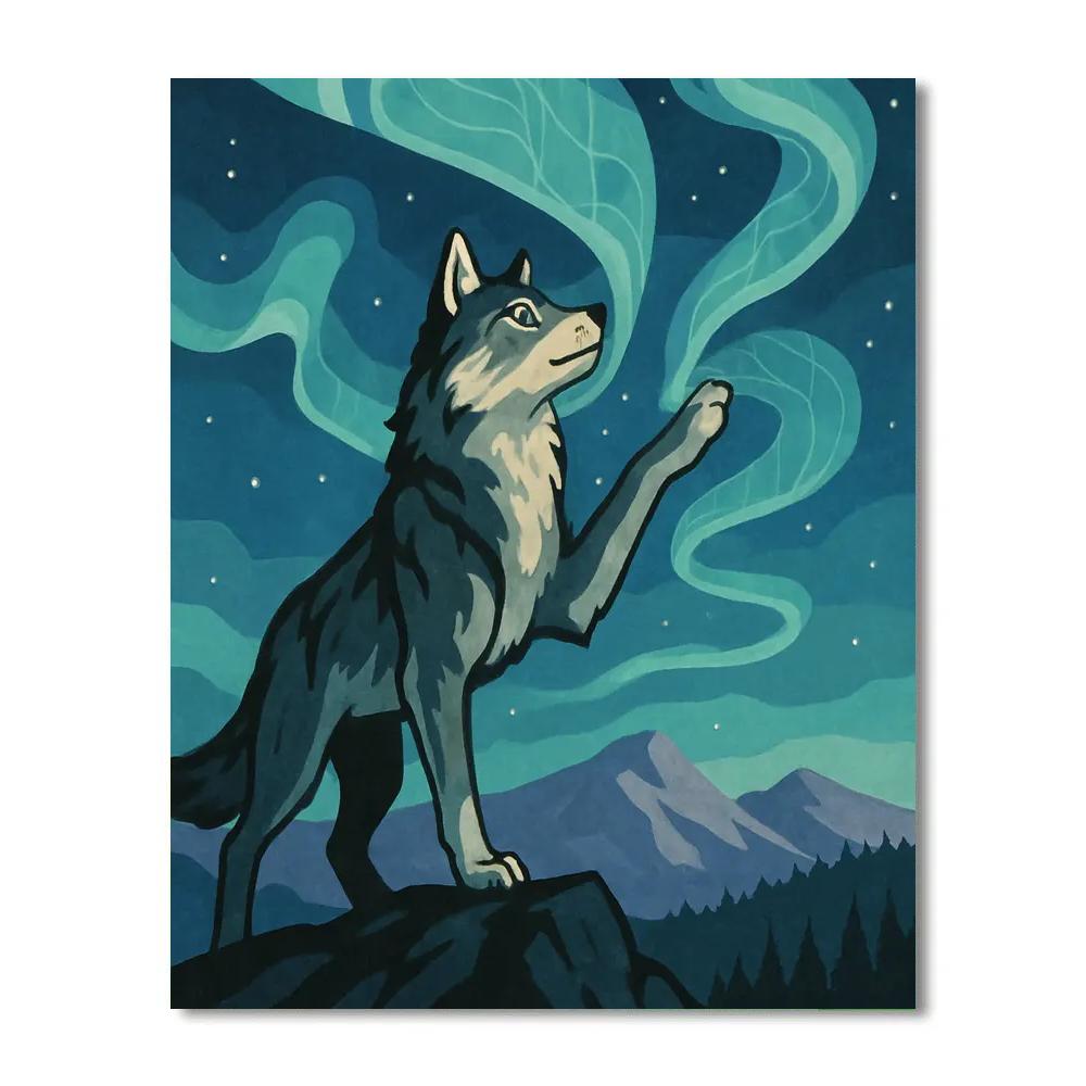 Aurora Beacon Wolf Ridge paint by number