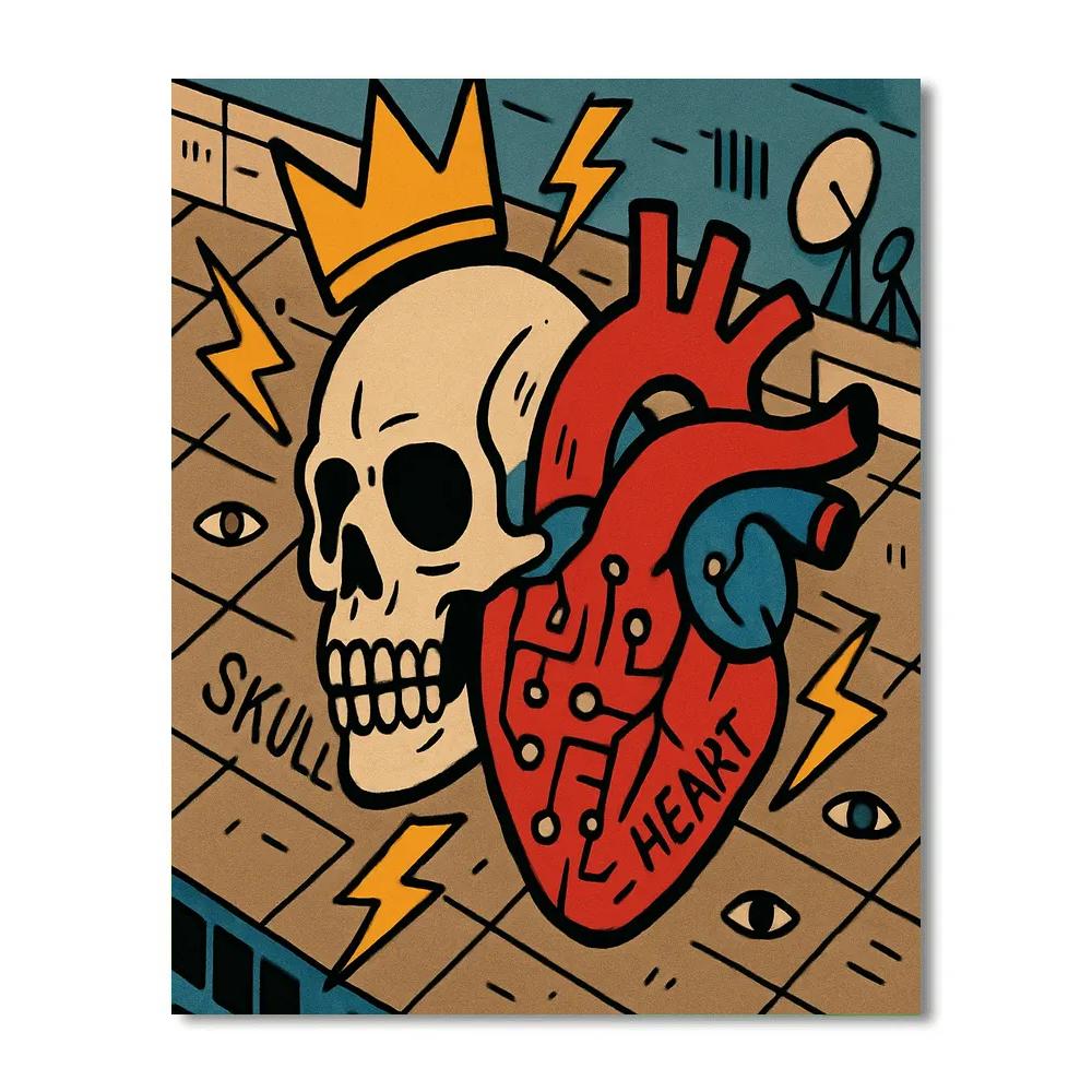 Crown Circuit Basquiat Crafted paint by number