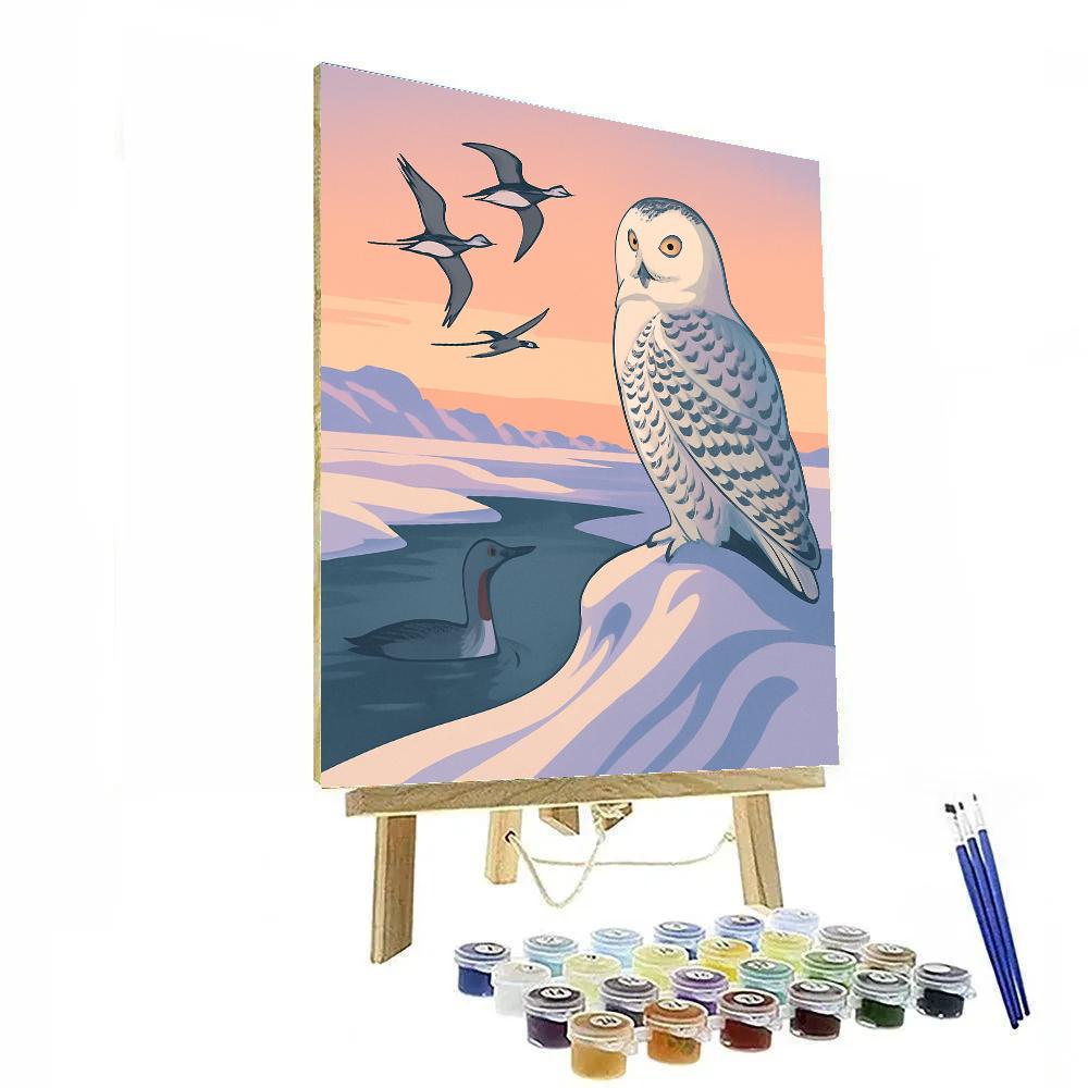Arctic Dawn Chorus With Birds painting number kit