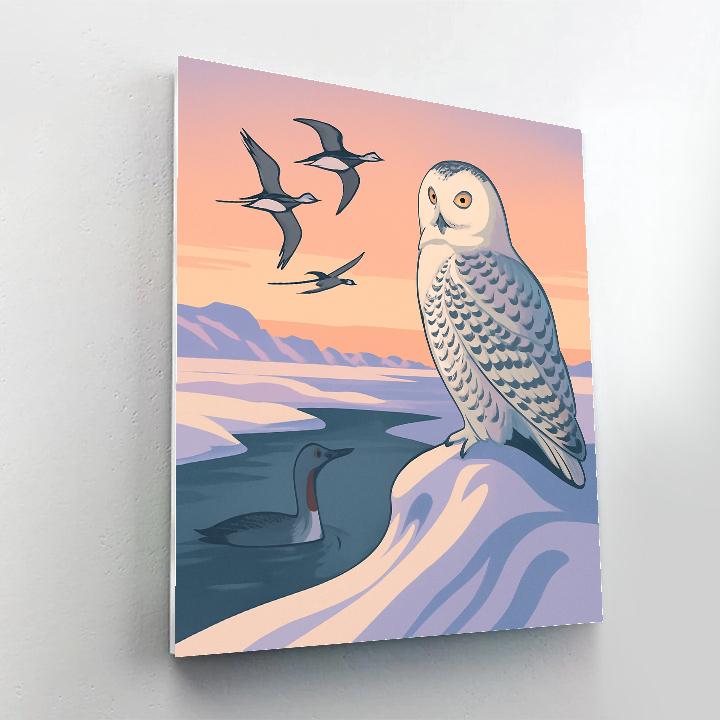Arctic Dawn Chorus With Birds painting number kit