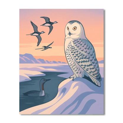 Arctic Dawn Chorus With Birds painting number kit