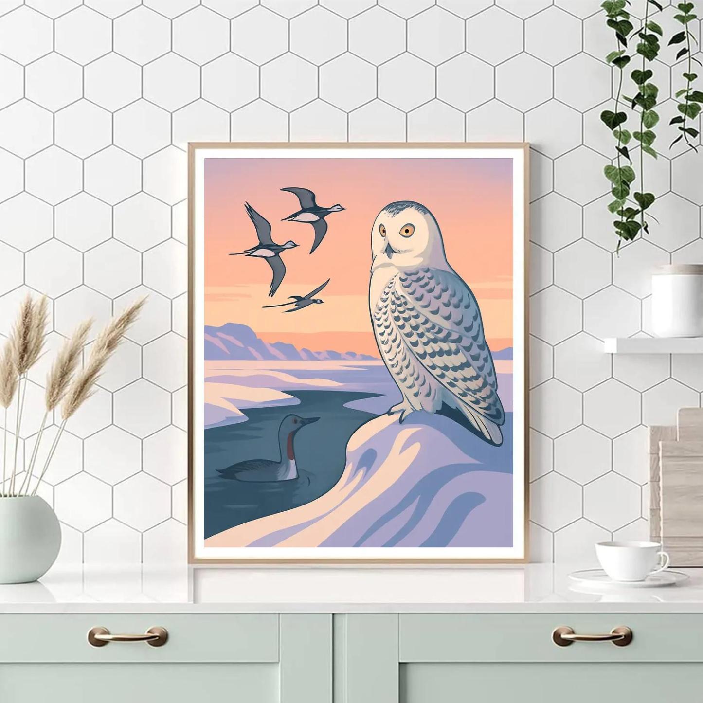 Arctic Dawn Chorus With Birds painting number kit