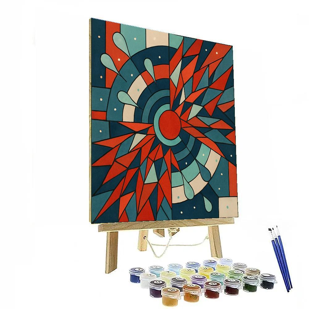 Pulse Field Abstract Crafted Number painting