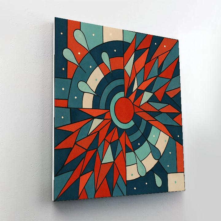 Pulse Field Abstract Crafted Number painting