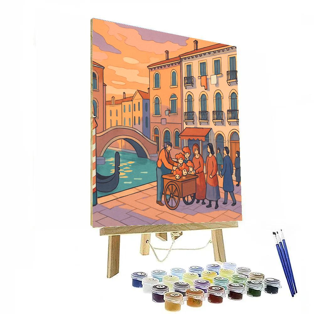 Mask Market At Dawn Venice paint by number