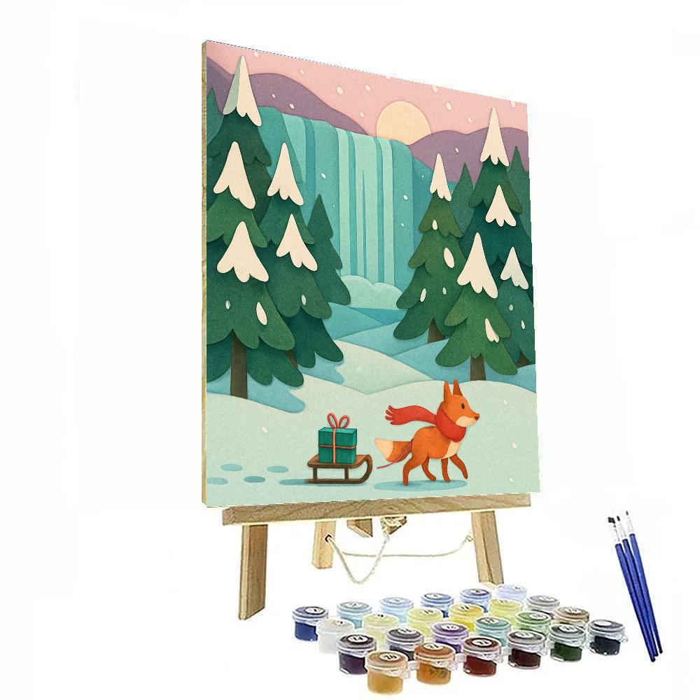 Paper Cut Forest In Winterlight Number painting