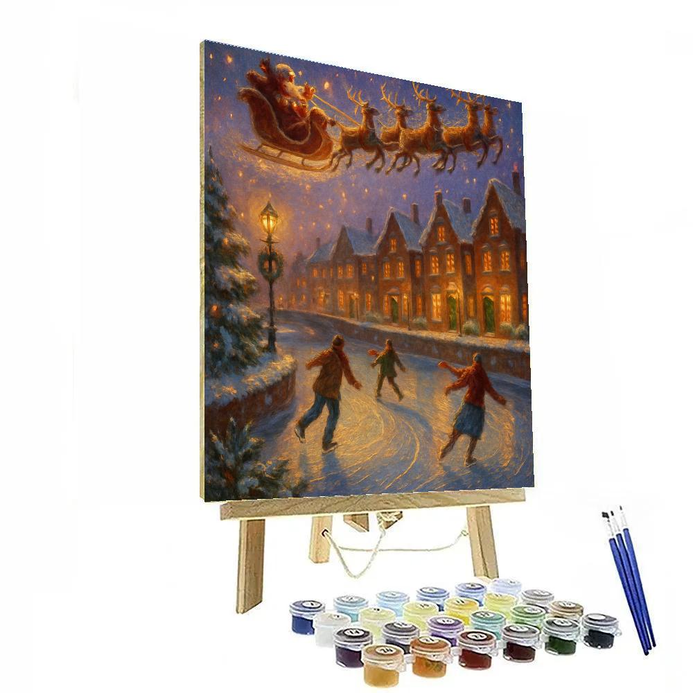 Sleigh Bells Over The Frozen Canal DIY paint by numbers