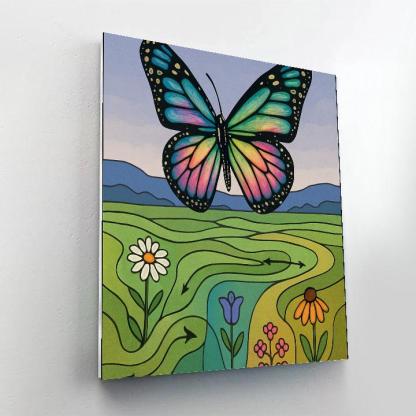 Butterfly Aurora Migration Map painting number kit