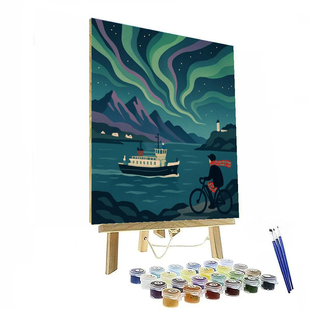 Aurora Ferries Over Scotland Sea Loch DIY paint by numbers