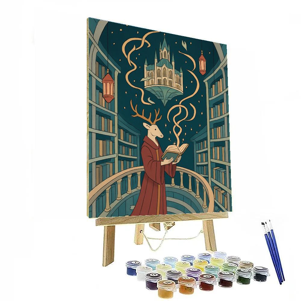 Cathedral Librarian In Fantasy Light DIY paint by numbers