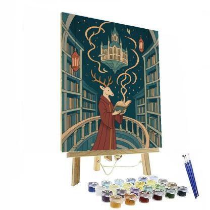 Cathedral Librarian In Fantasy Light DIY paint by numbers