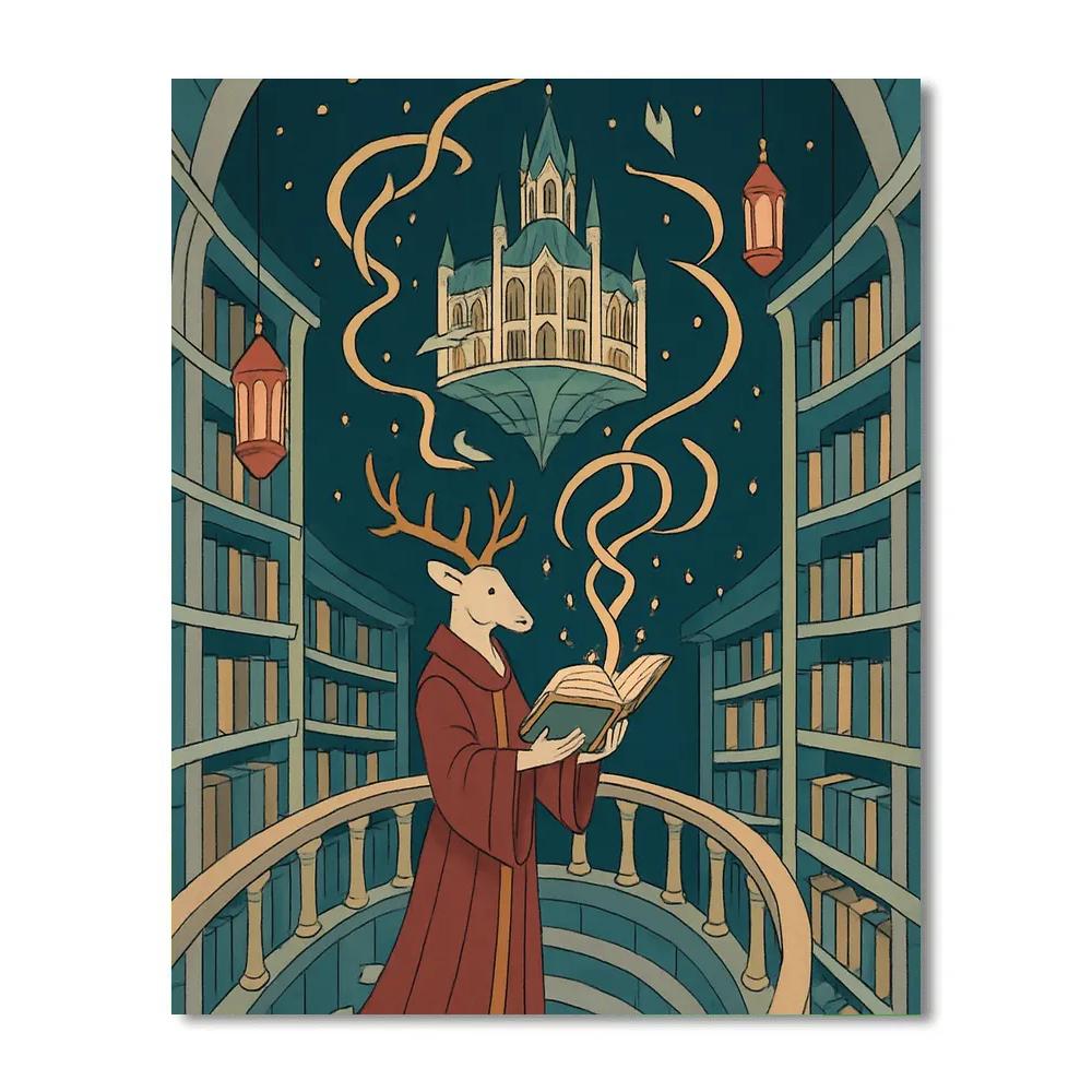 Cathedral Librarian In Fantasy Light DIY paint by numbers