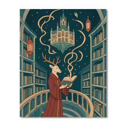 Cathedral Librarian In Fantasy Light DIY paint by numbers