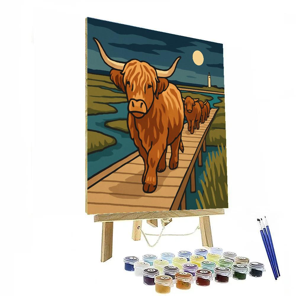 Moonlit Salt Marsh Cow Parade Numbered painting kits