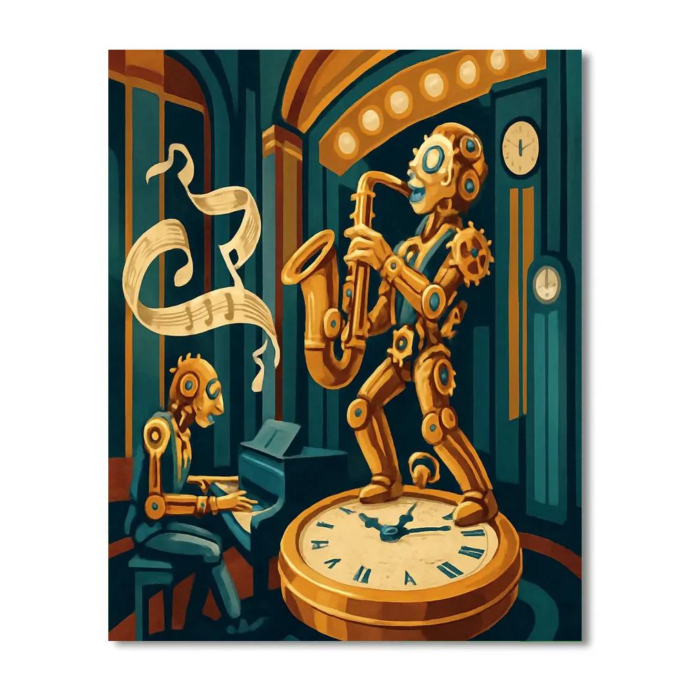 Clockwork Jazz Improvisation Hall painting number kit