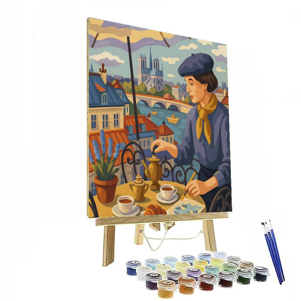 Rooftop Tea Room In Paris paint by number