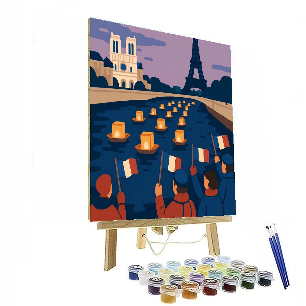 Lantern Parade With National Heritage Skyline painting number kit