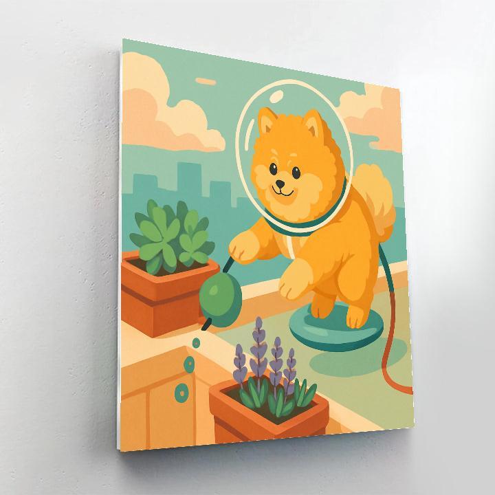 Sky Garden With Dog Companion Numbered painting kits