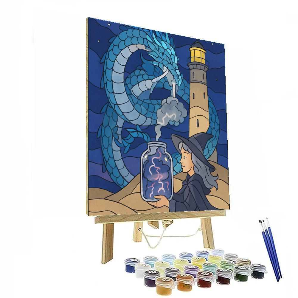 Fantasy Crafted Stormglass Dragon Paint by numbers art