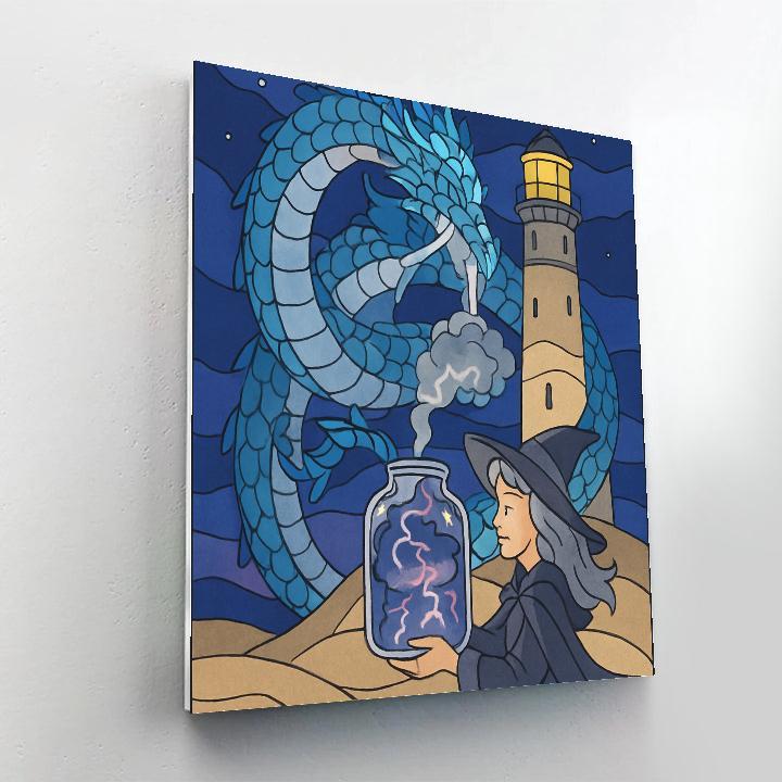 Fantasy Crafted Stormglass Dragon Paint by numbers art