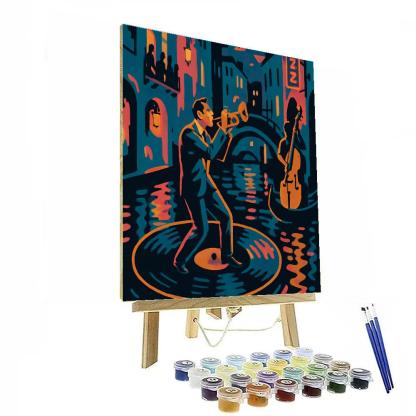 Neon Canal Serenade With Jazz paint by number