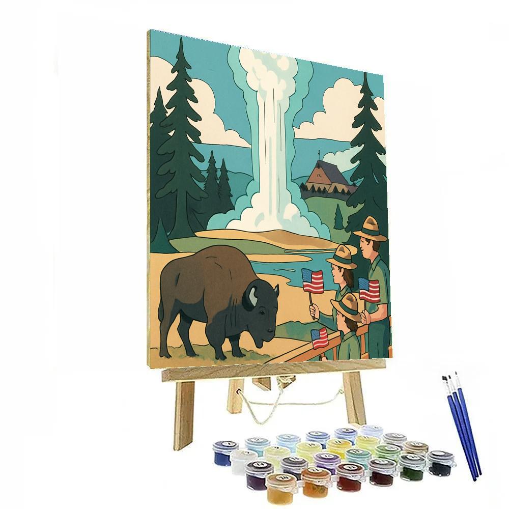 National-Crafted Geyser Jubilee In Yellowstone Numbered painting kits