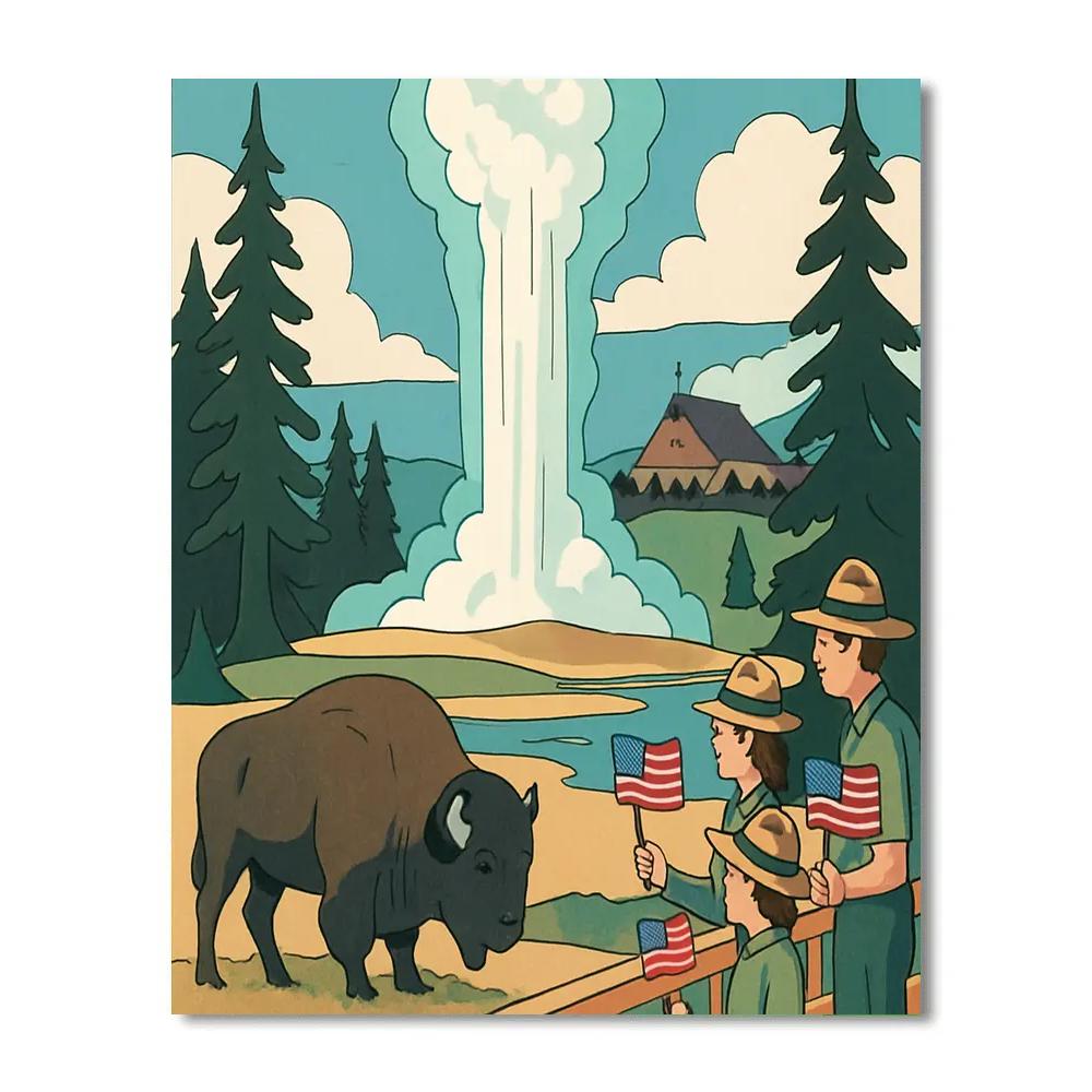 National-Crafted Geyser Jubilee In Yellowstone Numbered painting kits