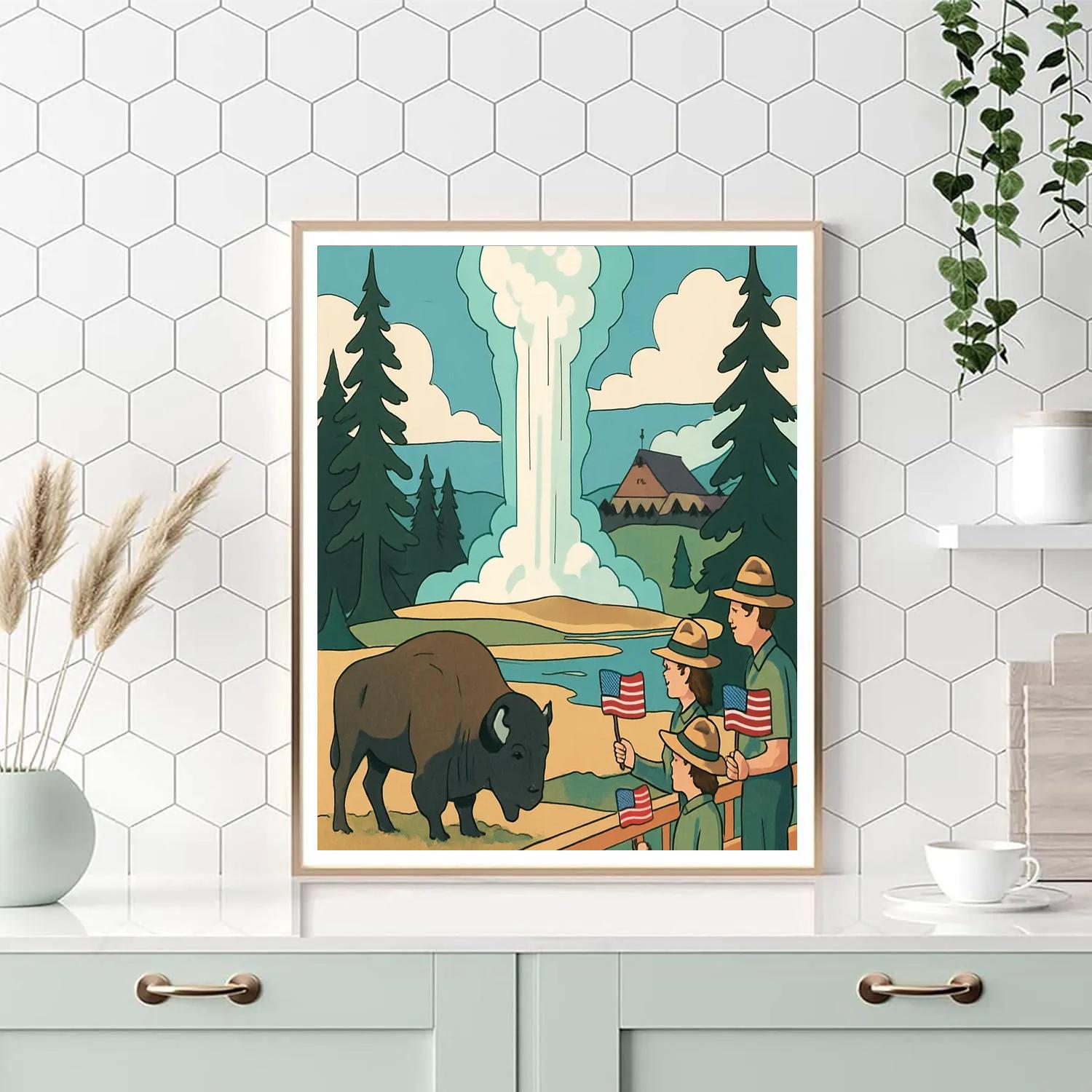 National-Crafted Geyser Jubilee In Yellowstone Numbered painting kits