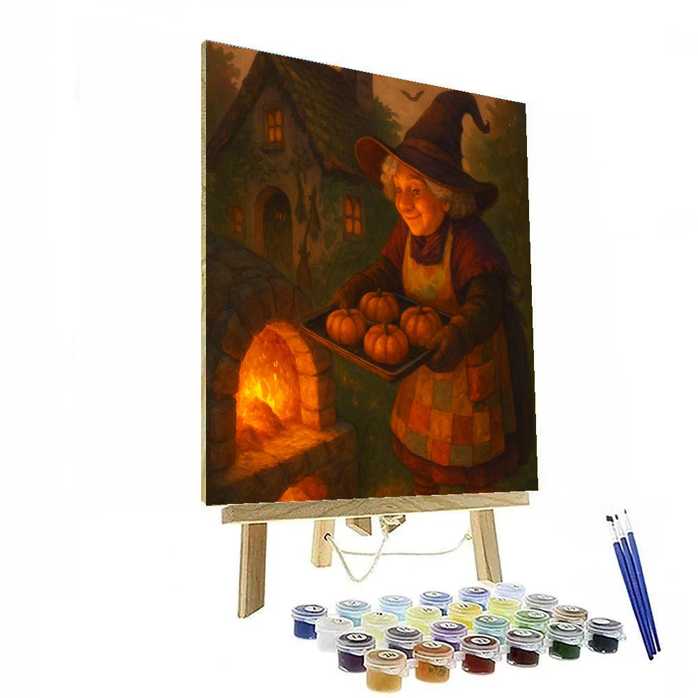 Witch Cottage Bread Oven Glow Number painting