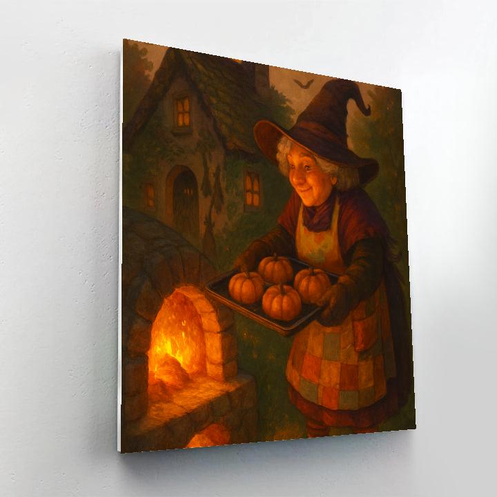 Witch Cottage Bread Oven Glow Number painting