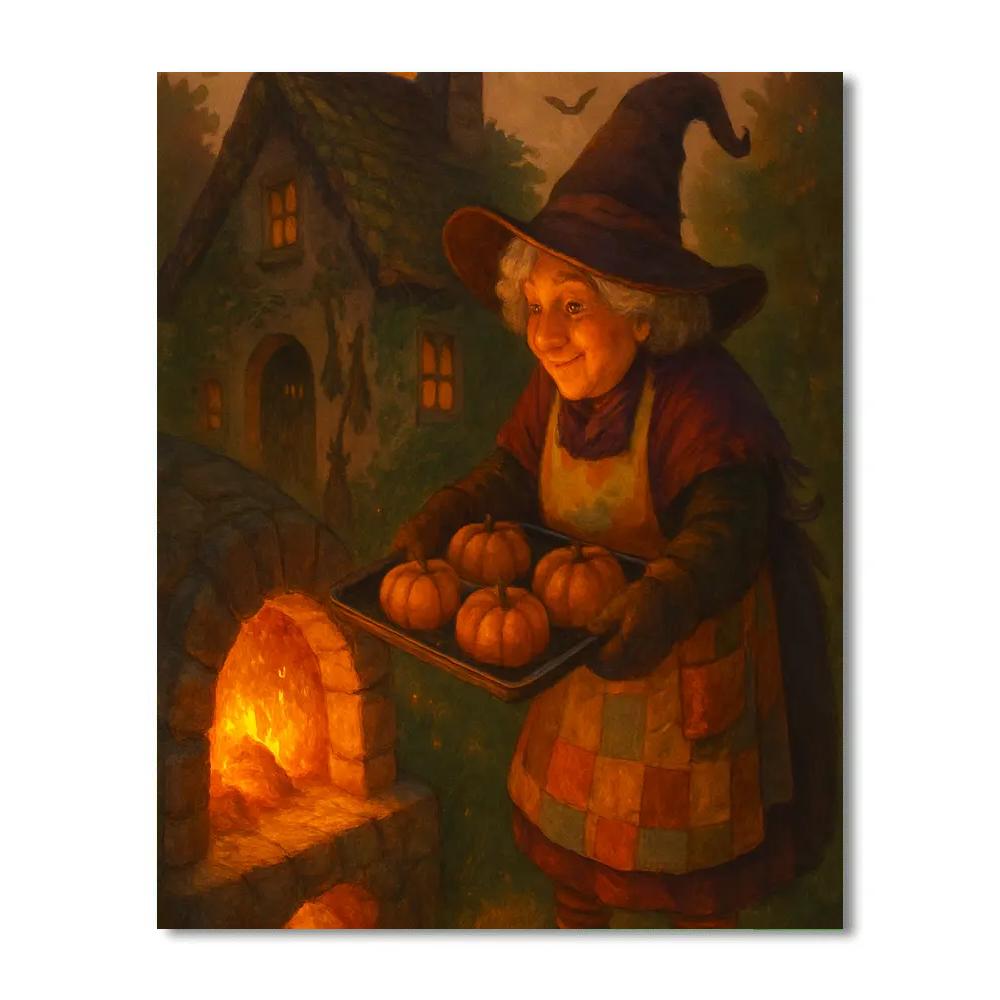 Witch Cottage Bread Oven Glow Number painting