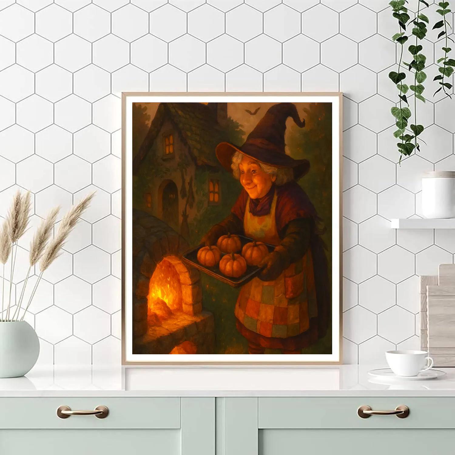 Witch Cottage Bread Oven Glow Number painting