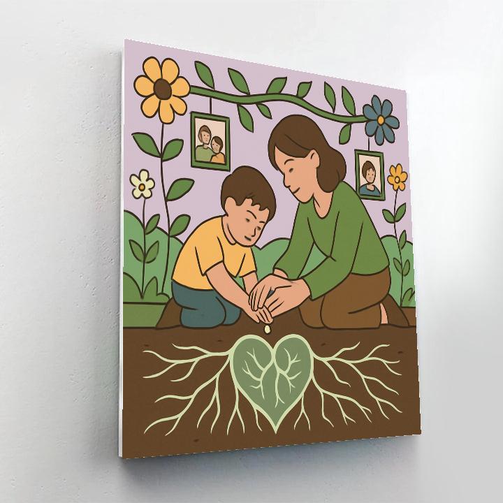Mother-Rooted Memory Garden paint by numbers