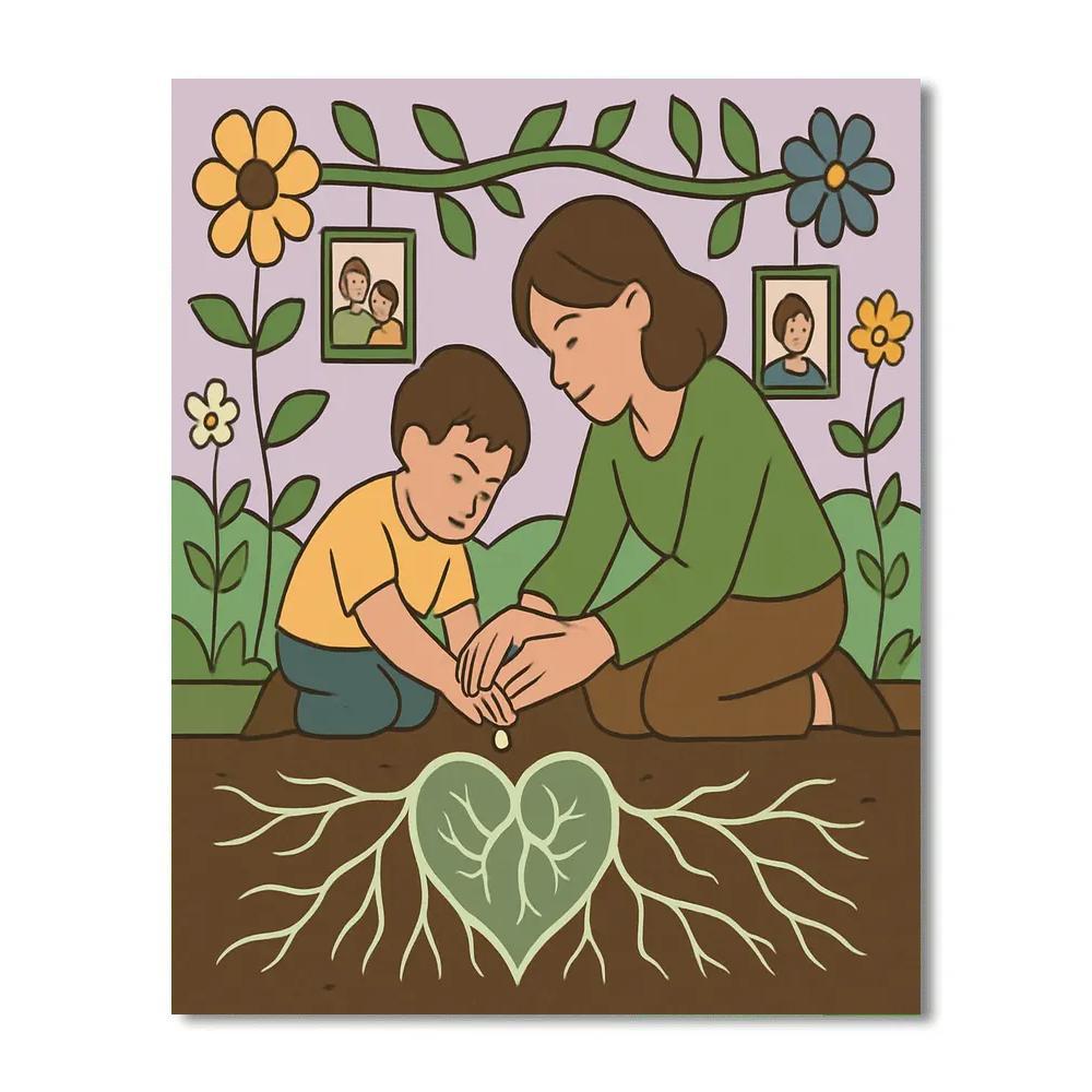 Mother-Rooted Memory Garden paint by numbers