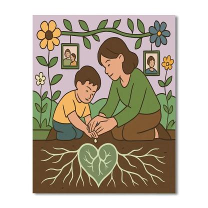 Mother-Rooted Memory Garden paint by numbers