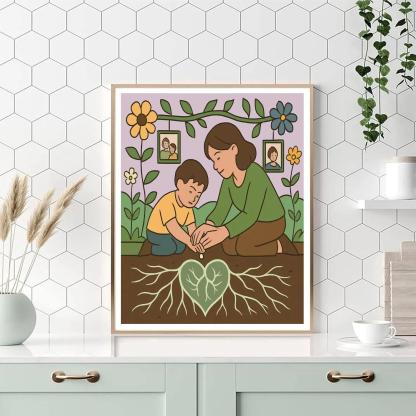 Mother-Rooted Memory Garden paint by numbers