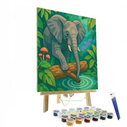 Rainforest Canopy Elephant Drumbeat Paint by numbers kits