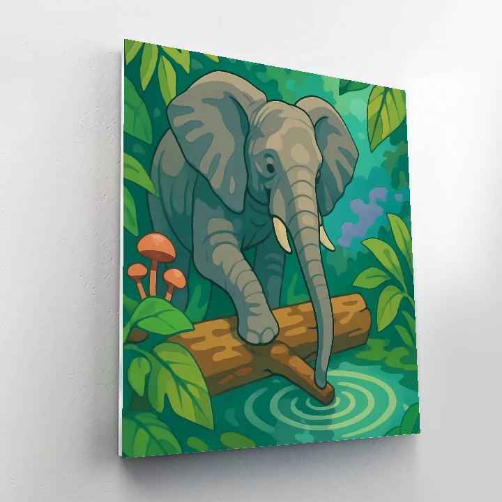 Rainforest Canopy Elephant Drumbeat Paint by numbers kits