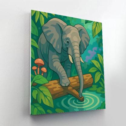 Rainforest Canopy Elephant Drumbeat Paint by numbers kits