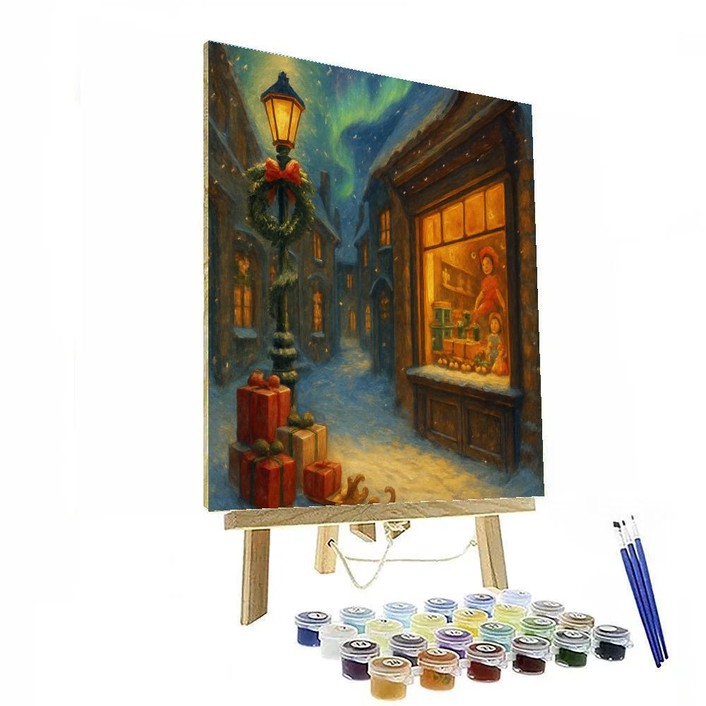 Aurora Over The Toymaker Alley Painting by numbers kit