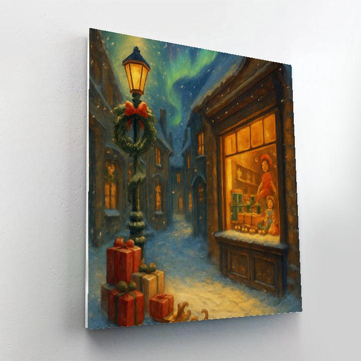 Aurora Over The Toymaker Alley Painting by numbers kit